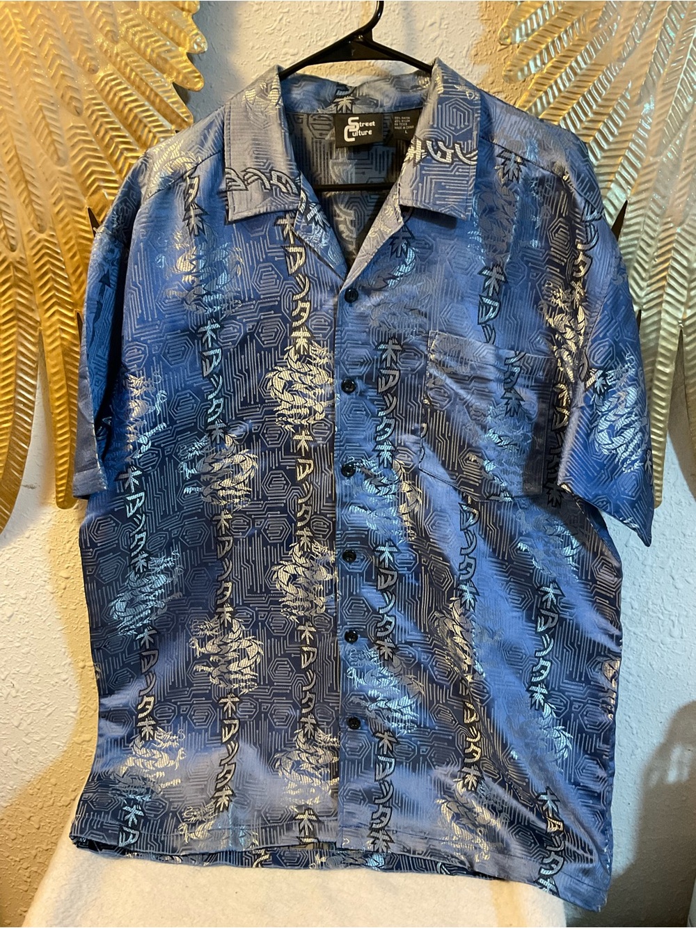 Street Culture Vintage Dragon Design Shirt Large